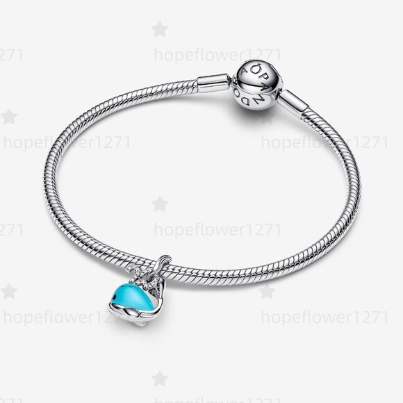 Pandora Turquoise-coloured Whale Dangle Charm - Picture 3 of 6